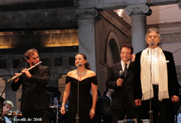 Neapel, 24.10.08, Andrea Griminelli, Cecilia Bartoli, Massimo Ranieri, Steven Mercurio, photo copyright www.bocelli.de