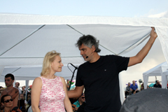 Teatro del Silenzio, 17. Juli 2009, Probe mit Sabina Cvilak, Foto copyright www.bocelli.de